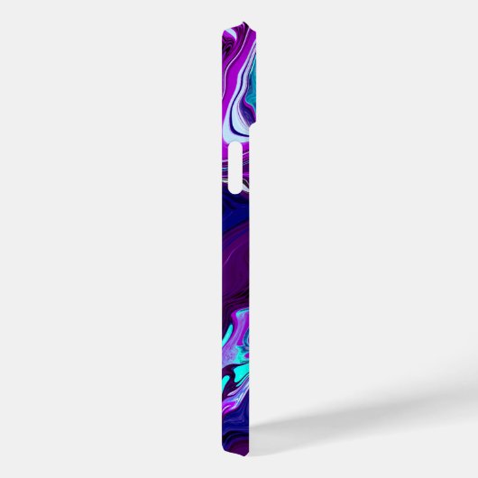 パープル、ブルー、ティール(緑がかった色)抽象芸術流体アート Case-Mate iPhoneケース (裏面 / 右)