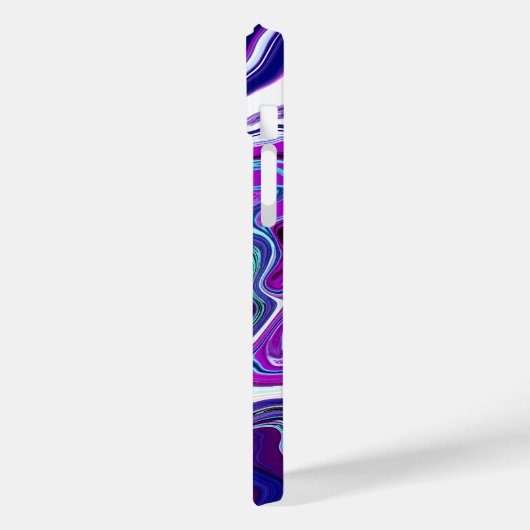 パープル、ブルー、ティール(緑がかった色)抽象芸術流体アート Case-Mate iPhoneケース (裏面 / 左)