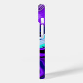 パープル、ブルー、ティール(緑がかった色)抽象芸術流体アート Case-Mate iPhoneケース (裏面 / 左)