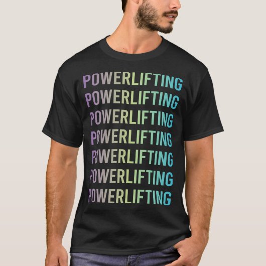 パープル ブルー パワーリフティング Tシャツ (正面)