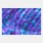 パープル、ブルー、ピンクの大理石の流体アート誕生日 ラッピングペーパーシート (正面3)