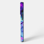 パープル、ブルー、ピンクの大理石《写真》ぼけ味流体アート iPhoneケース (左側面)