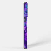 パープル、ブルー、ピンクの大理石《写真》ぼけ味流体アート iPhoneケース (右側面)