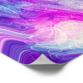 パープル、ブルー、ピンクの流体アート ポスター (角)