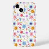 パープル ブルー ピンク ボホ フラワー Case-Mate iPhoneケース (裏面)