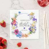 パープル ブルー レッド ワイルドフラワー ブライズシャワー スタンダードランチョンナプキン (インサイチュ)