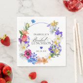 パープル ブルー レッド ワイルドフラワー ブライダル ランチョン シャワー スタンダードランチョンナプキン (インサイチュ)