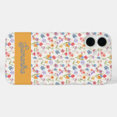 パープル ブルー レッド 水彩モノグラム 名前 Case-Mate iPhoneケース (裏面 (横))