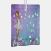 パープル&ブルー《写真》ぼけ味背景&バレリーナ ガラスオーナメント (正面右)