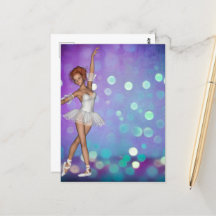 パープル&ブルー《写真》ぼけ味背景&バレリーナ