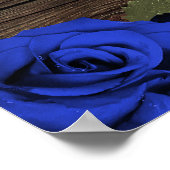 パープル ブルー 花柄 ローズ ラスティック ウッドレース ウェディング ポスター (角)