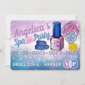 パープル&ブルーVIPクガーリーレジットカードスパパーティー 招待状 (正面)
