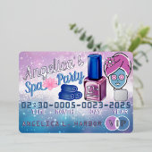 パープル&ブルーVIPクガーリーレジットカードスパパーティー 箔招待状 (立ち正面)