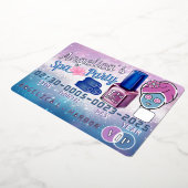 パープル&ブルーVIPクガーリーレジットカードスパパーティー 箔招待状 (回転した状態)