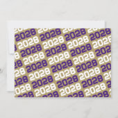 パープル&ブロンズ金ゴールド3写真卒業ありがとう 招待状 (裏面)