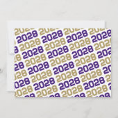 パープル&ブロンズ金ゴールド3写真卒業招待状 招待状 (裏面)