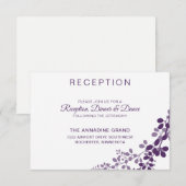 パープル/プラム ヴィネ 結婚式 受付カード 招待状 (正面/裏面)