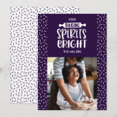 パープル |ホリデーベーキングスピリッツ明るい写真 シーズンカード (正面/裏面)