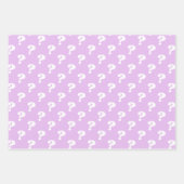 パープル&ホワイトかわいいギフトラッパー(クエスチョンマーク) ラッピングペーパーシート (正面3)