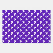 パープル&ホワイトかわいいギフトラッパー(クエスチョンマーク) ラッピングペーパーシート (正面)