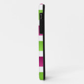 パープル/ホワイトとグリーンのストライプ Case-Mate iPhoneケース (裏面/左)