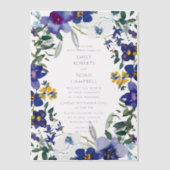 パープル&ホワイトオーキッド結婚フローラ ベラム紙招待状 (正面)