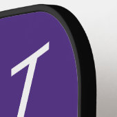 パープル&ホワイトカレッジモノグラムピックボールパドル ピックルボールラケット (左詳細)