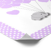 パープル，ホワイトグレーエレファントベビーシャワー2 – ゲスト ポスター (角)