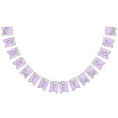 パープル、ホワイトグレー🐘エレファントベビー – バプティズム バンティングフラッグ (全)