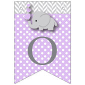 パープル、ホワイトグレー🐘エレファントベビー – バプティズム バンティングフラッグ (第3の旗)