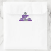 パープル&ホワイトスターズ チアリーディング パーティー 三角形シール (バッグ)