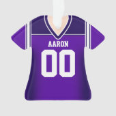 パープル/ホワイトフットボールジャージー オーナメント (正面)