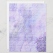 パープル&ホワイトフローラスクラップブック紙 (正面/裏面)