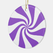 パープル&ホワイトペパーミントキャンディクリスマスオーナメント セラミックオーナメント (左)