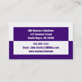 パープル&ホワイトモダンプロフェッショナル名刺 名刺 (裏面)