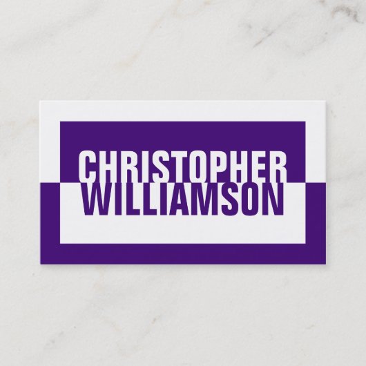 パープル&ホワイトモダンプロフェッショナル名刺 名刺 (正面)
