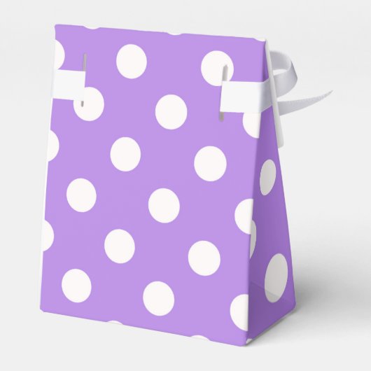 パープル&ホワイト水玉模様誕生日パーティー フェイバーボックス (裏面サイド)