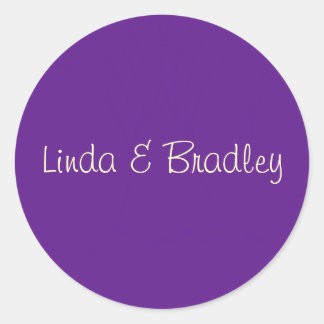 パープル&ホワイト結婚式の引き出物ステッカー ラウンドシール