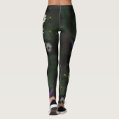 パープル＆ホワイト フローラル レギンス (裏面)