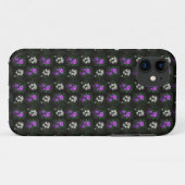 パープル&ホワイト フローラル Case-Mate iPhoneケース (裏面(横))