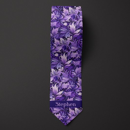 パープル・ボタニカル・モノグラム ネクタイ