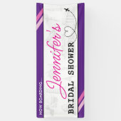 パープル ボーディングパス ブライダルシャワー 横断幕 (縦)