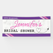 パープル ボーディングパス ブライダルシャワー 横断幕 (横)