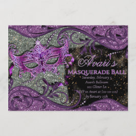 パープル・マスカレード・ボール招待状、マルディ・グラ 招待状
