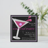 パープル マーティニ カクテルパーティーの招待状 招待状 (スタンド正面)