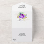 パープル マーディ グラ  バースデー パーティー オール イン ワン オールインワン招待状 (外側)