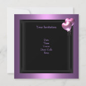 パープル マーブ ブラック バタフライ 30歳の誕生日パーティー 招待状 (裏面)