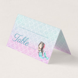 パープル·マーメイド·ガールズ·ベビー·シャワー·テーブル·ナンバー