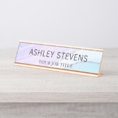 パープル·マーモダンブル·オフィス従業員 デスクネームプレート (正面)