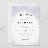 パープル ミニマル ウェディング インビテーション モダン エレガント (正面)